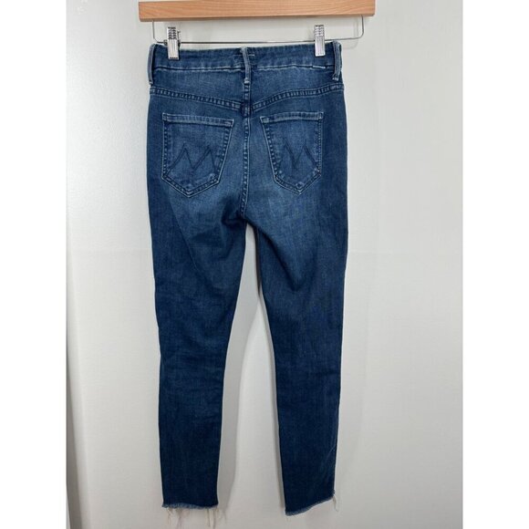 New MOTHER High Waisted Looker Ankle Fray Jeans Moonlust Privateer in Size 24 - Picture 5 of 6